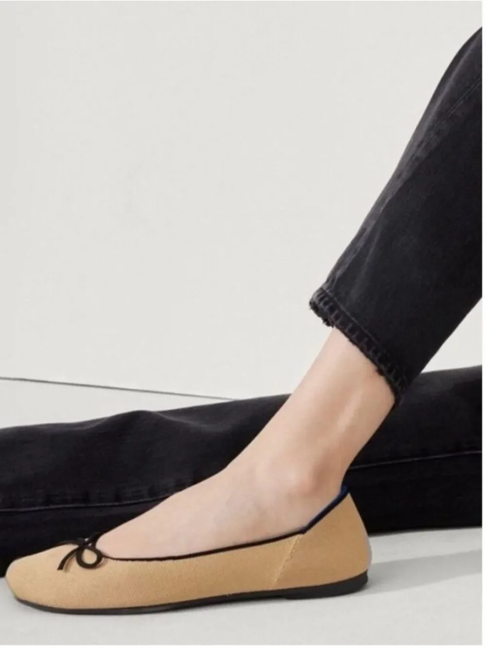 Rothy's Ballet Flats In Beige & Black, Size 10.5, NWOT display pair